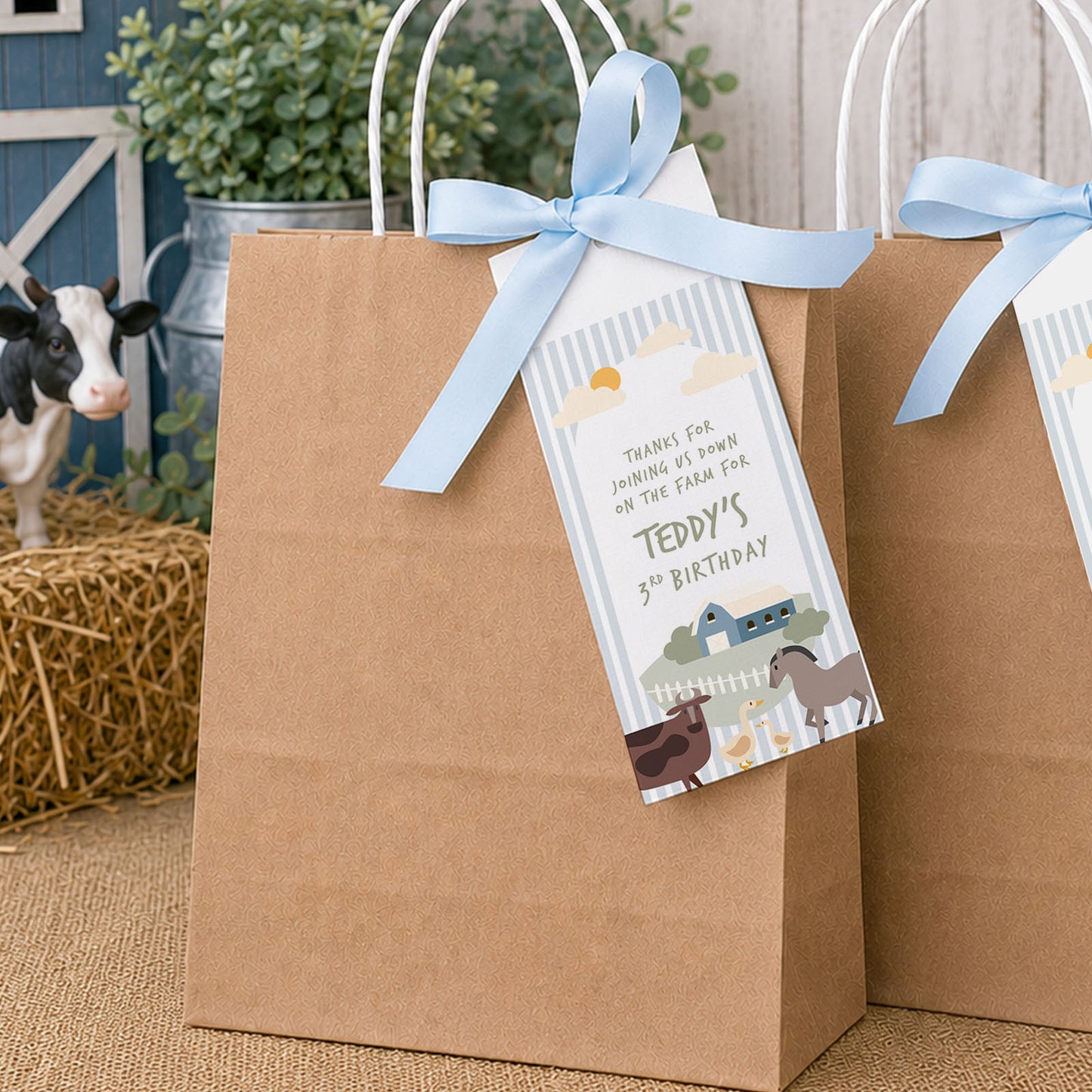 Farm Theme Party Bags Kids Farm Animal Birthday Party Favours Personalised Party Bags On The Farm Gift Bags Farm Animal Theme