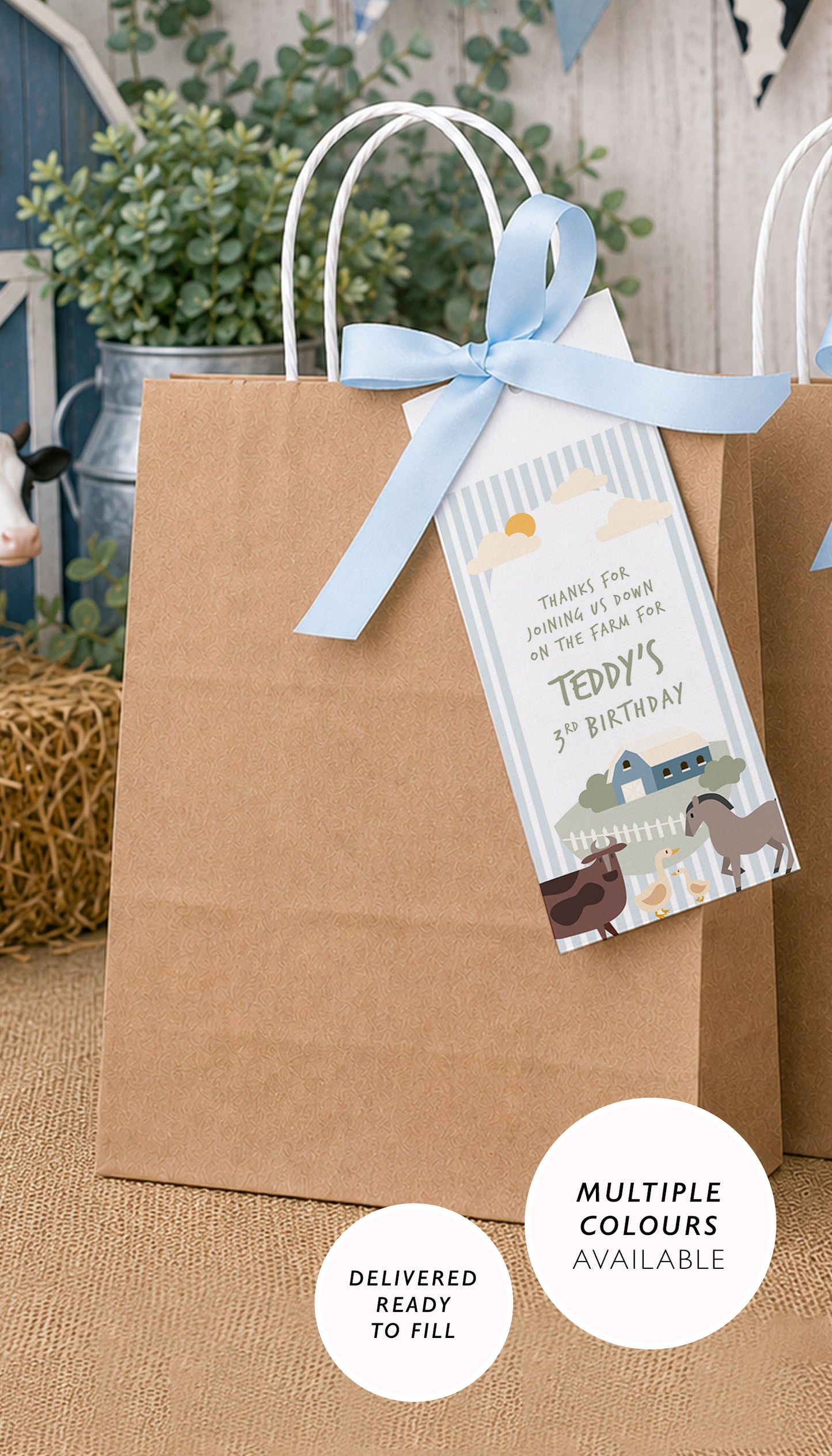 Farm Theme Party Bags Kids Farm Animal Birthday Party Favours Personalised Party Bags On The Farm Gift Bags Farm Animal Theme