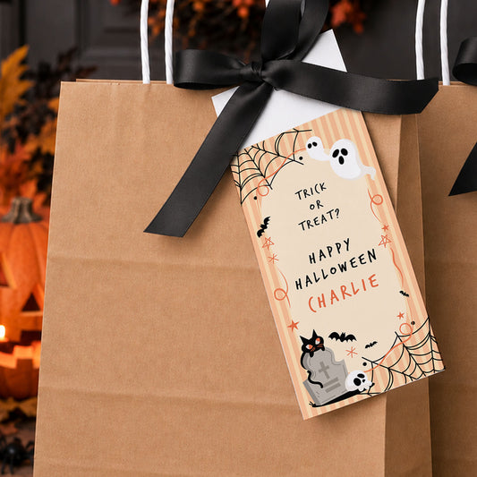 Personalised Halloween Treat Bags for Kids Trick or Treat Gift Bag Halloween Party Favours Sweet Bags Kids Spooky Party Bag