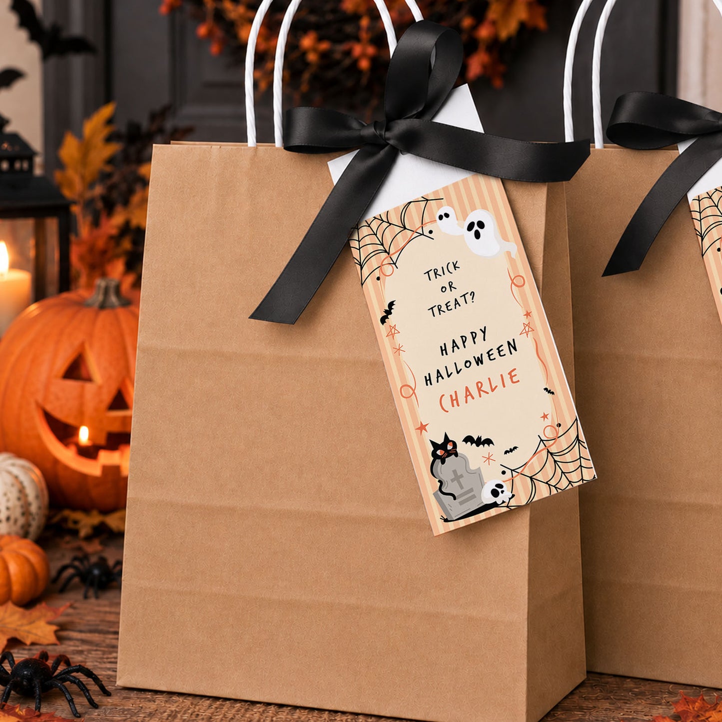 Personalised Halloween Treat Bags for Kids Trick or Treat Gift Bag Halloween Party Favours Sweet Bags Kids Spooky Party Bag