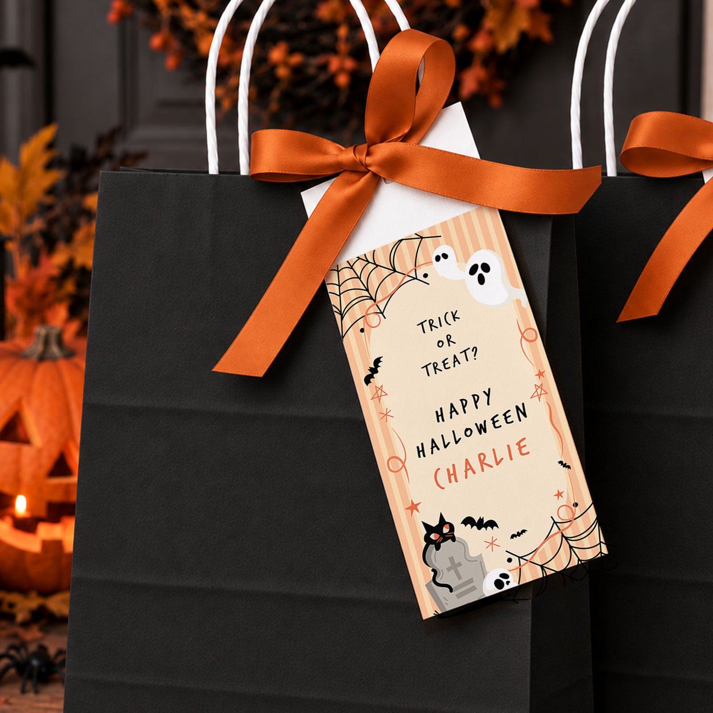 Personalised Halloween Treat Bags for Kids Trick or Treat Gift Bag Halloween Party Favours Sweet Bags Kids Spooky Party Bag