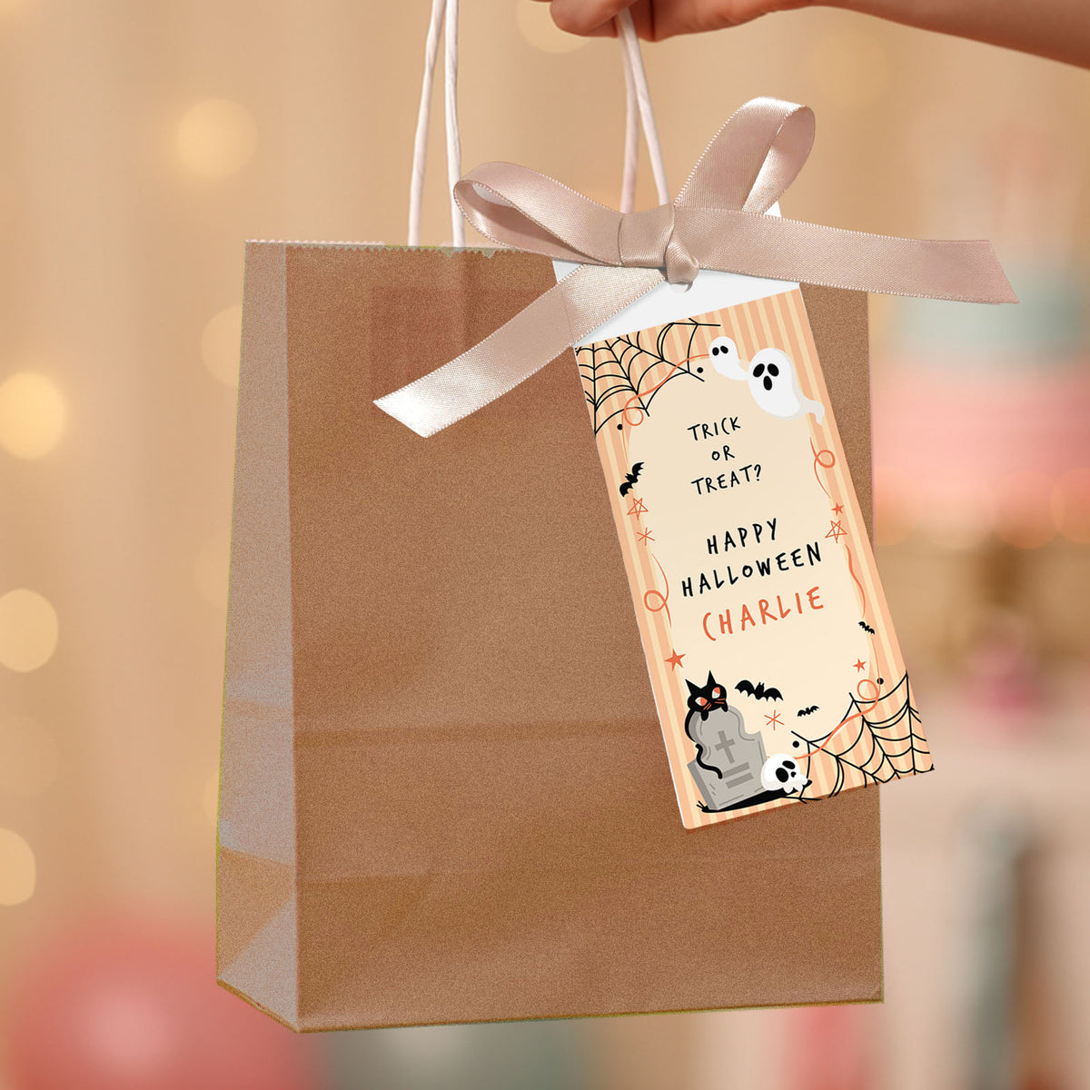 Personalised Halloween Treat Bags for Kids Trick or Treat Gift Bag Halloween Party Favours Sweet Bags Kids Spooky Party Bag