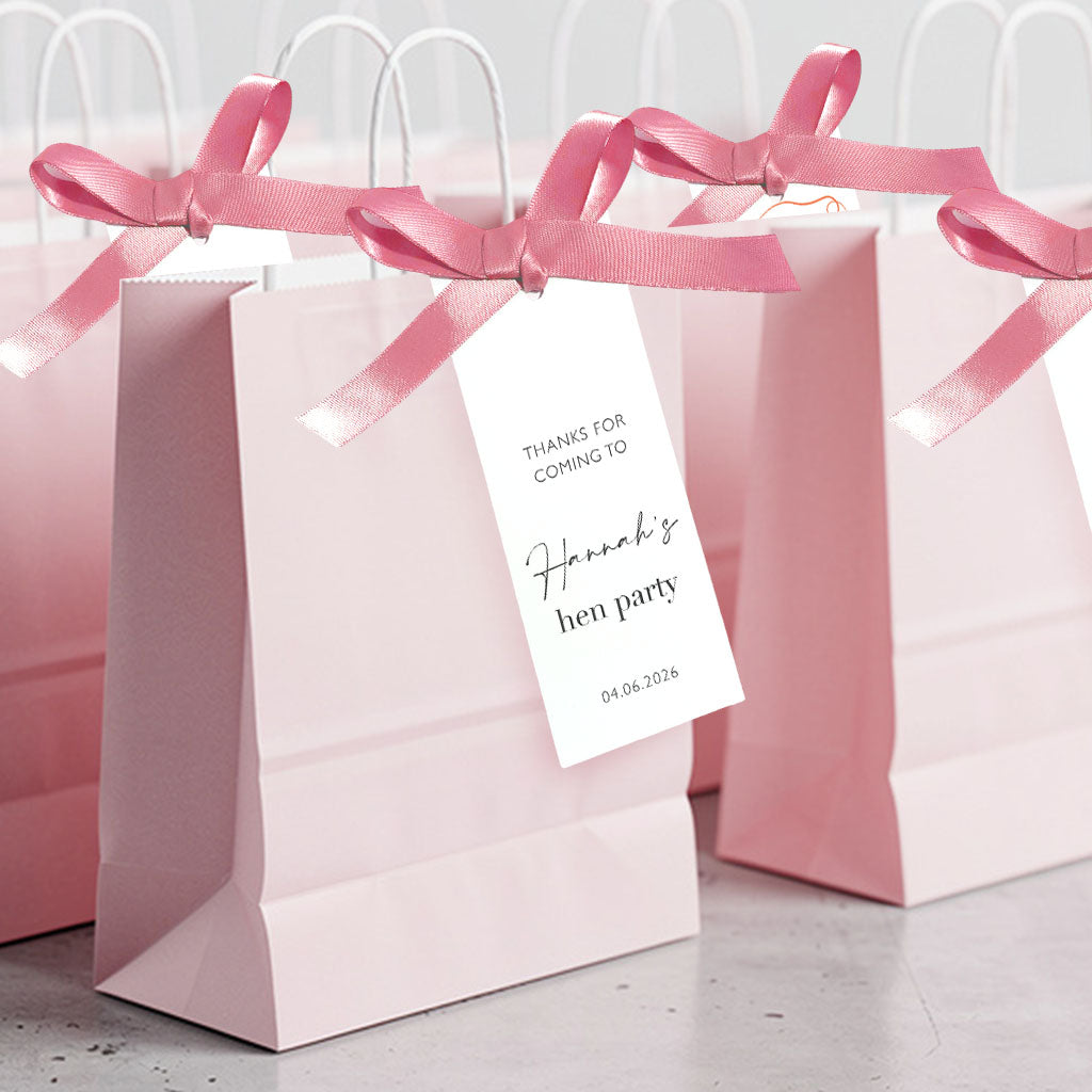 Hen Party Bags Personalised Gift Party Bag Hen Do Gift Bag Name Tags Party Favours Hen Party Burlap Tote Bag Hen Weekend Ribbon Name Tag