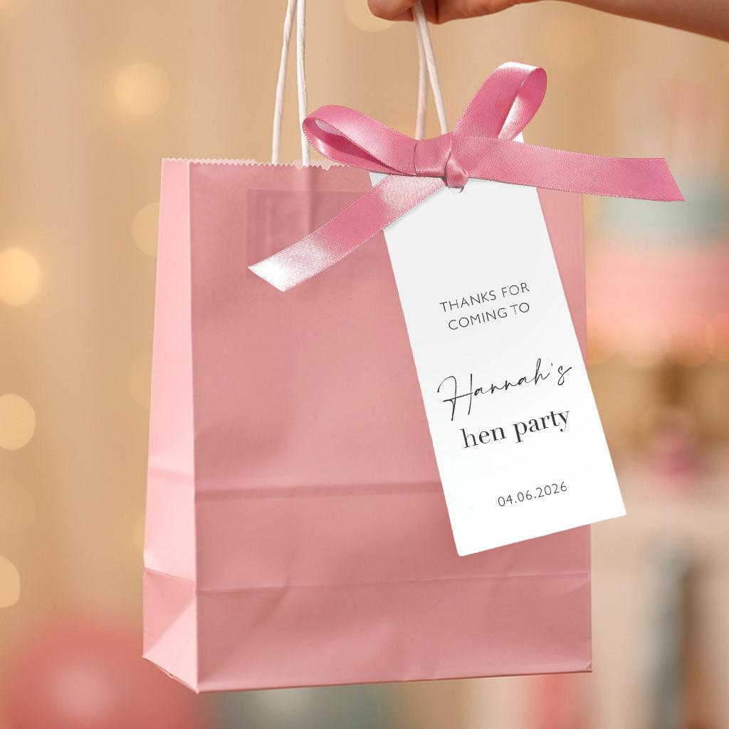 Hen Party Bags Personalised Gift Party Bag Hen Do Gift Bag Name Tags Party Favours Hen Party Burlap Tote Bag Hen Weekend Ribbon Name Tag