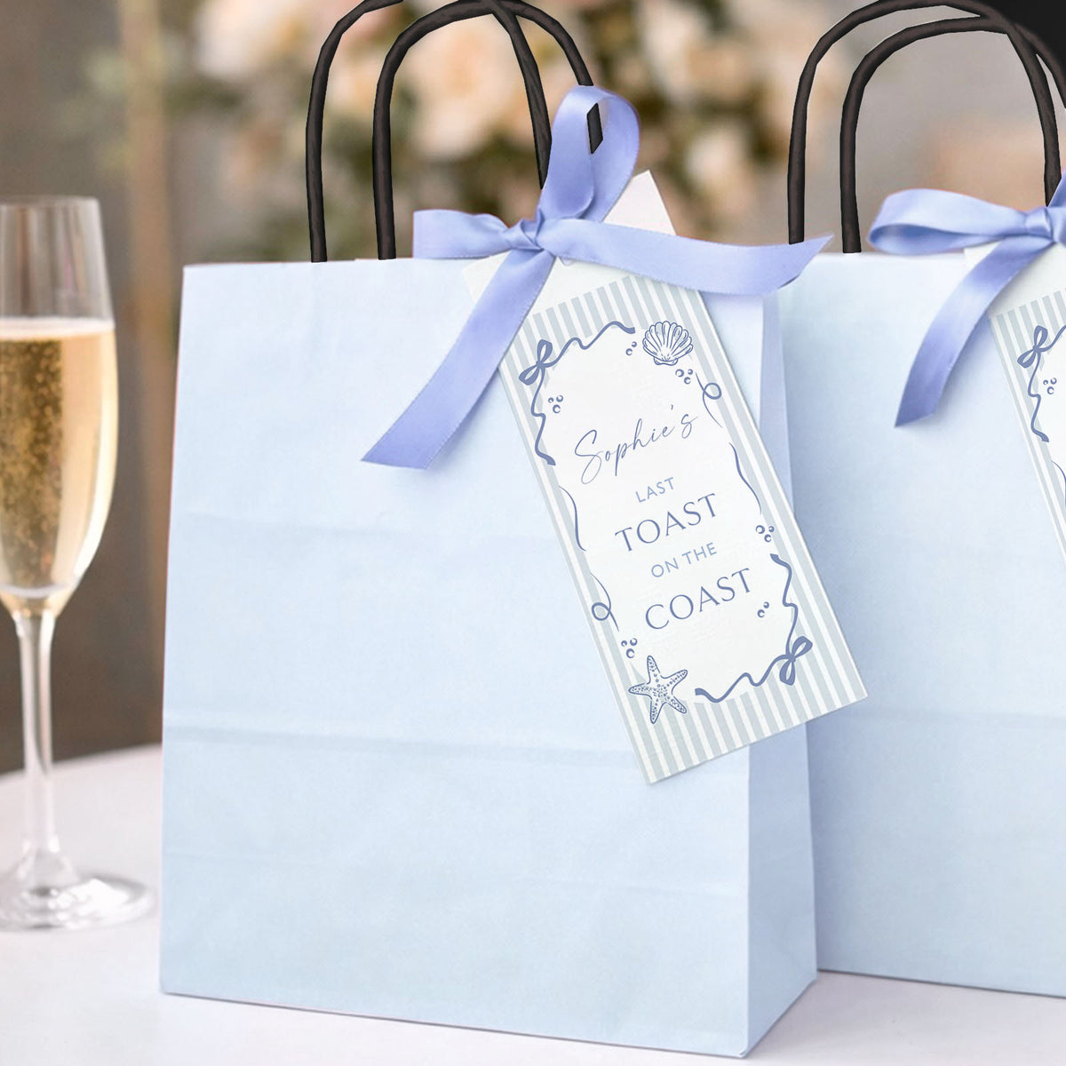Hen Party Bag Last Toast On The Coast Personalised Hen Do Gift Bag Name Tags Party Favours Hen Party Burlap Something Blue Last Toast Hen