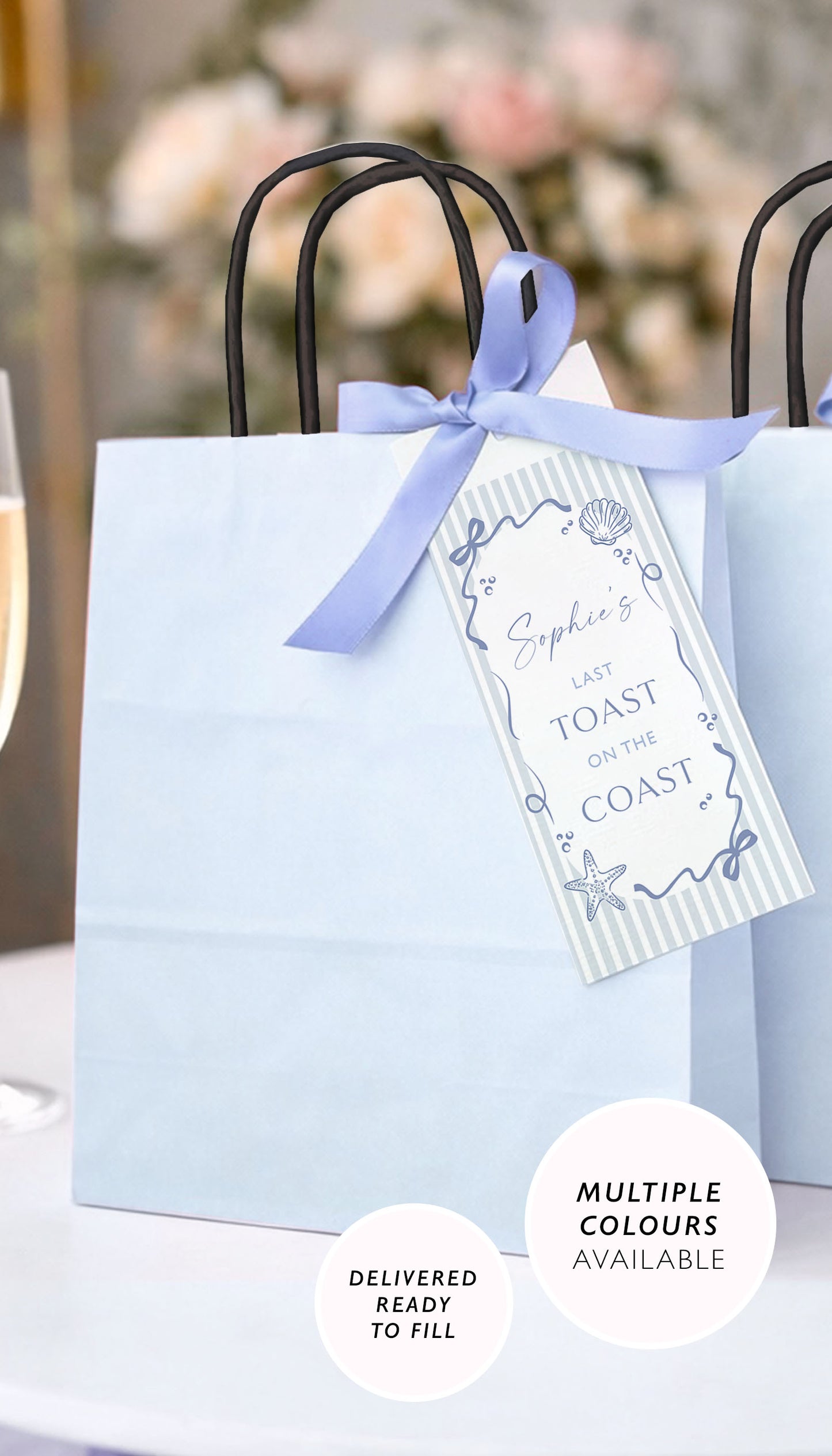 Hen Party Bag Last Toast On The Coast Personalised Hen Do Gift Bag Name Tags Party Favours Hen Party Burlap Something Blue Last Toast Hen