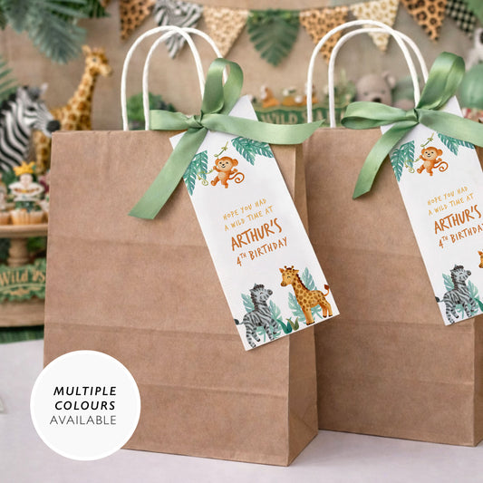 Safari Theme Party Bags For Kids Jungle Animal Safari Birthday Party Favours Personalised Safari Party Bags Jungle Gift Bags Safari Animals