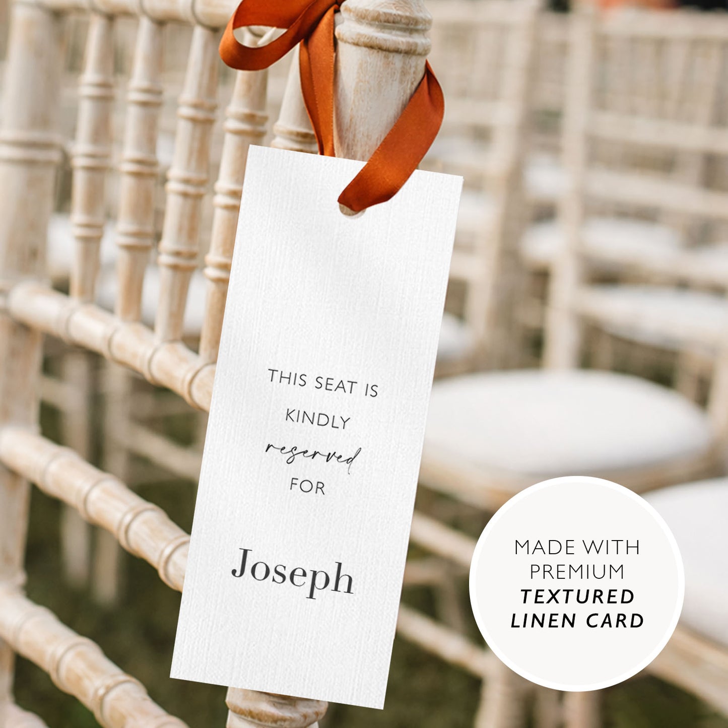 Seat Name Reserved Seat Sign For Ceremony Reserved Sign Wedding Reserved Sign Aisle Decor Seat Sign Wedding Reserved Row Signs