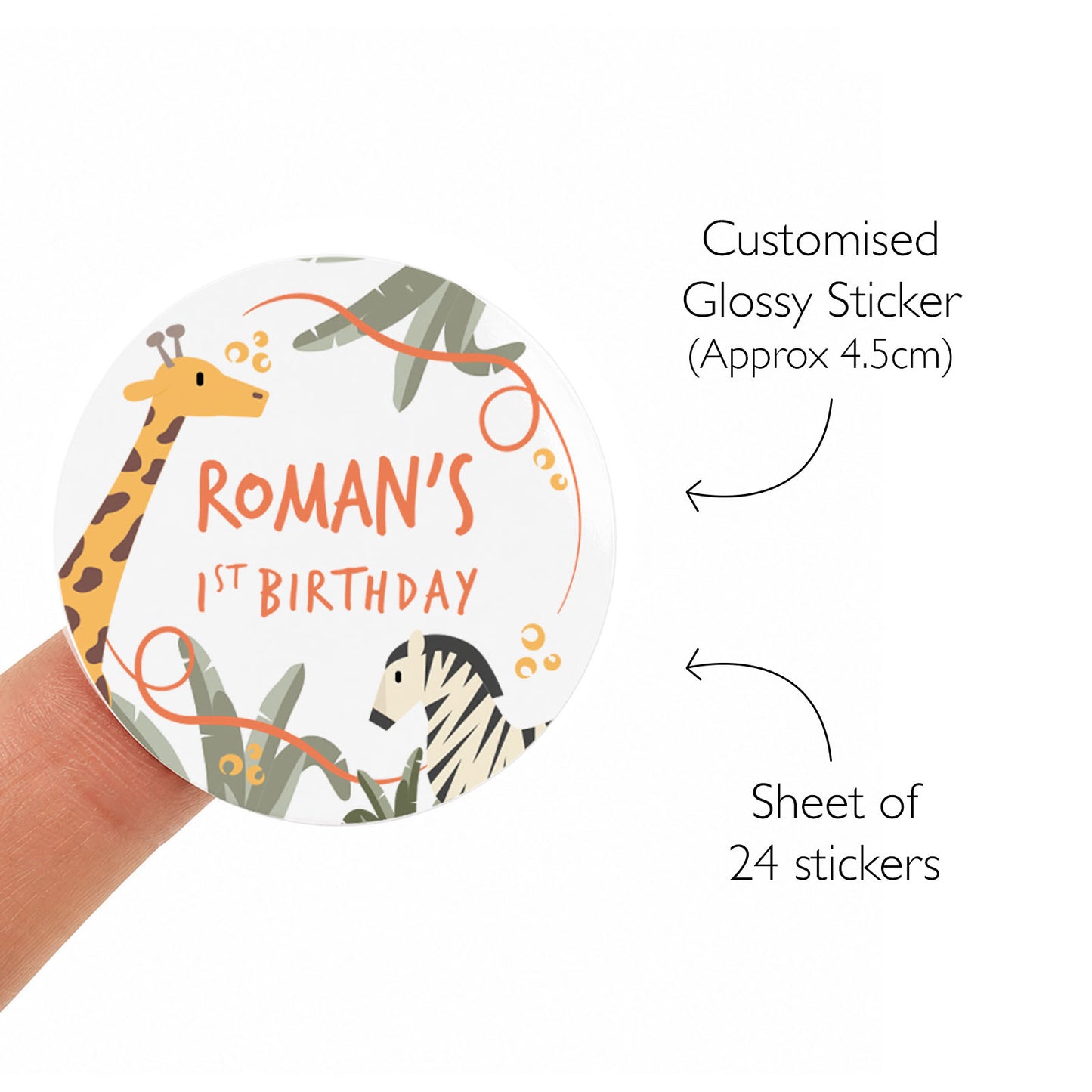 Personalised Safari Birthday Stickers Safari Favour Stickers Animal Birthday Sweet Favours Jungle Safari Birthday Decor Safari Party Idea
