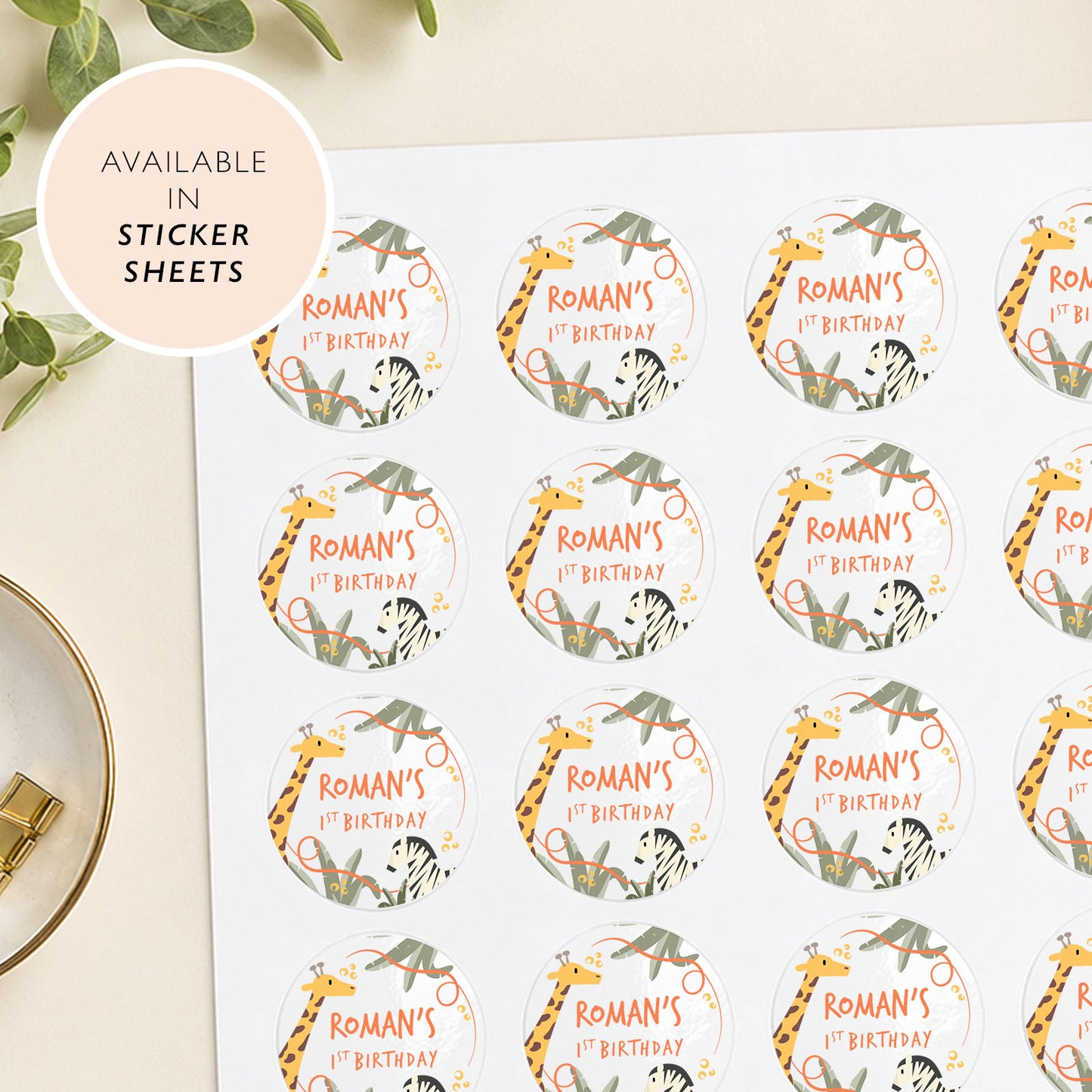 Personalised Safari Birthday Stickers Safari Favour Stickers Animal Birthday Sweet Favours Jungle Safari Birthday Decor Safari Party Idea