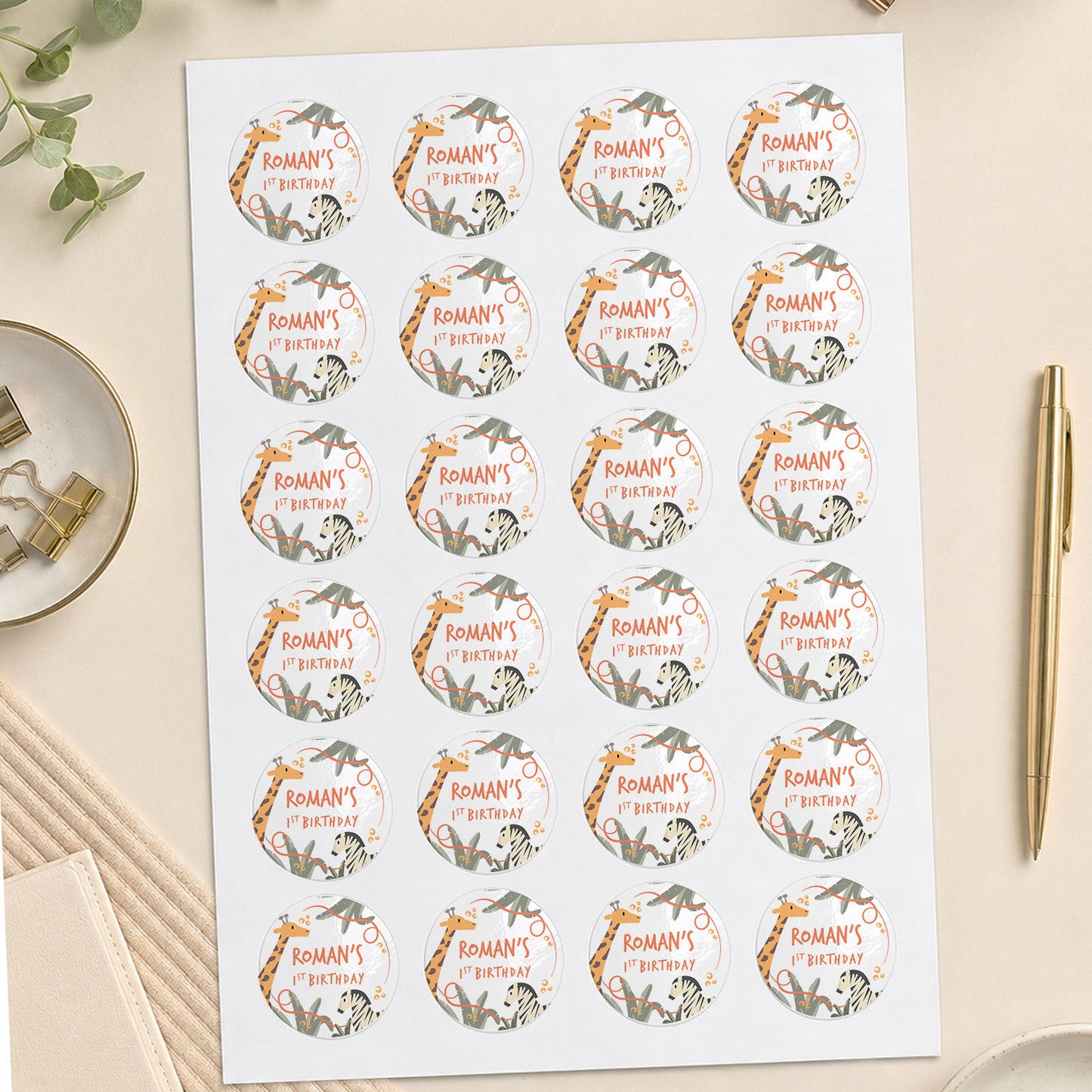 Personalised Safari Birthday Stickers Safari Favour Stickers Animal Birthday Sweet Favours Jungle Safari Birthday Decor Safari Party Idea