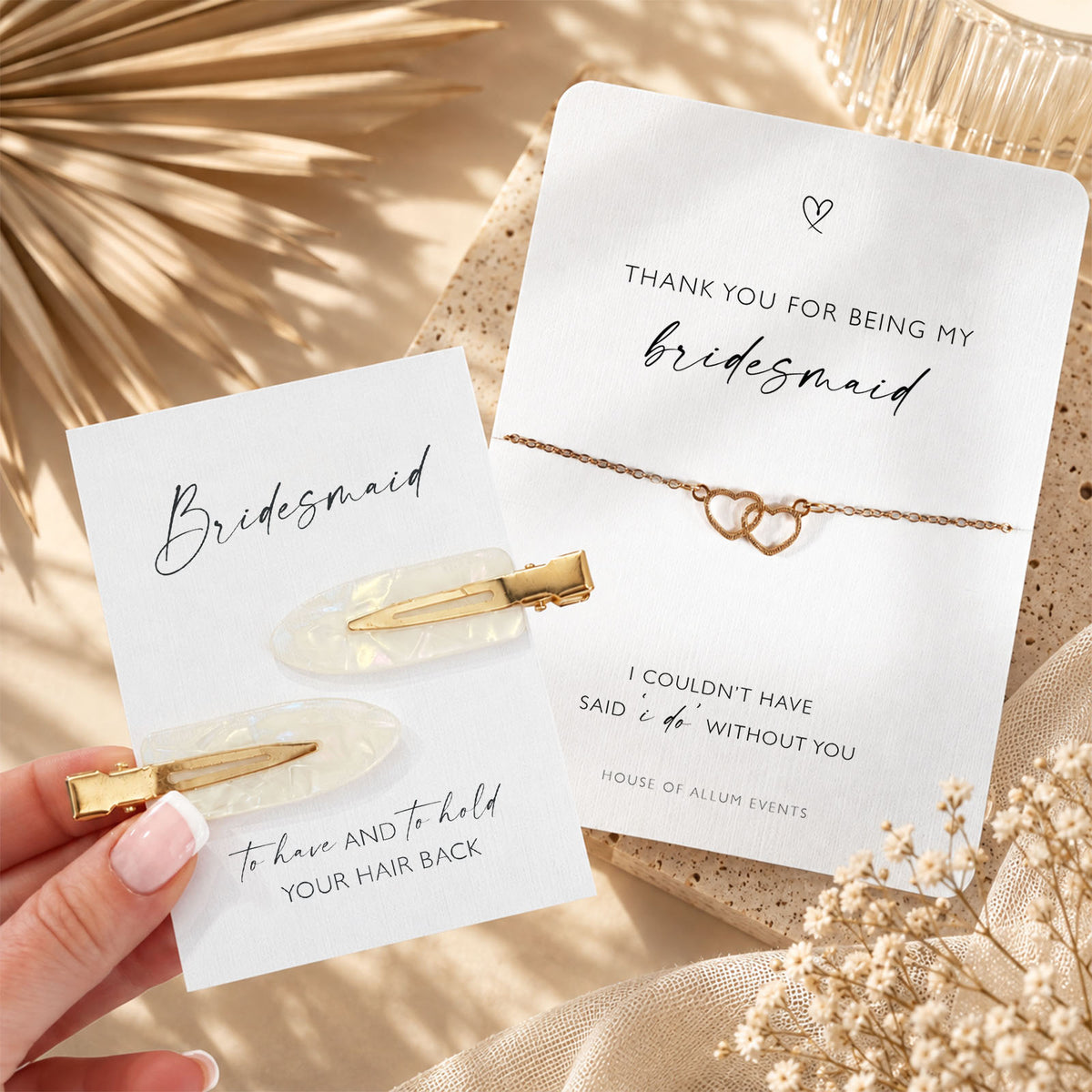 Bridesmaid bracelet and pearl hair clip thank you gift

Personalised bridesmaid thank you bracelet

Pearl hair clips bridesmaid gift

Bridesmaid wedding morning gift set

Maid of Honour bracelet and hair clip gift

Flower Girl bracelet and pearl hair clip gift