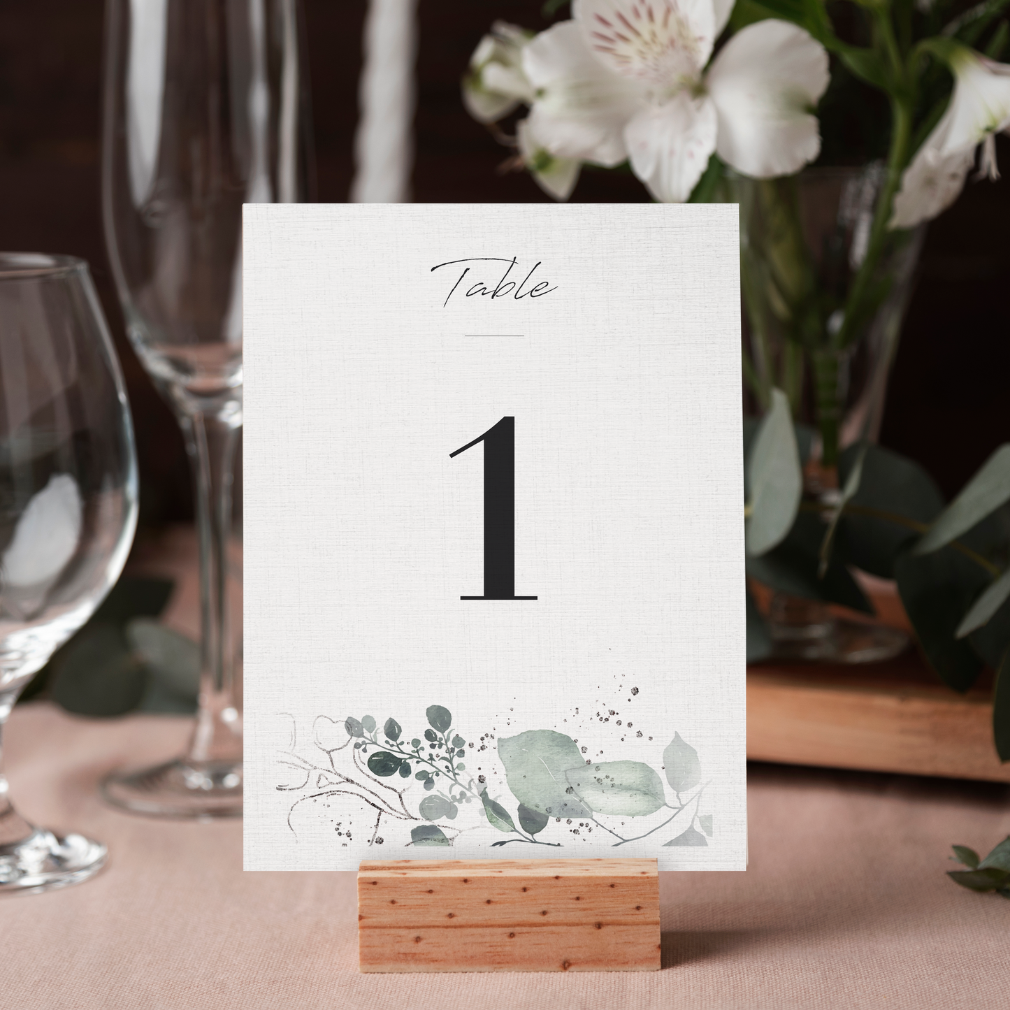 The Bonnie - Botanical Green Table Number Card